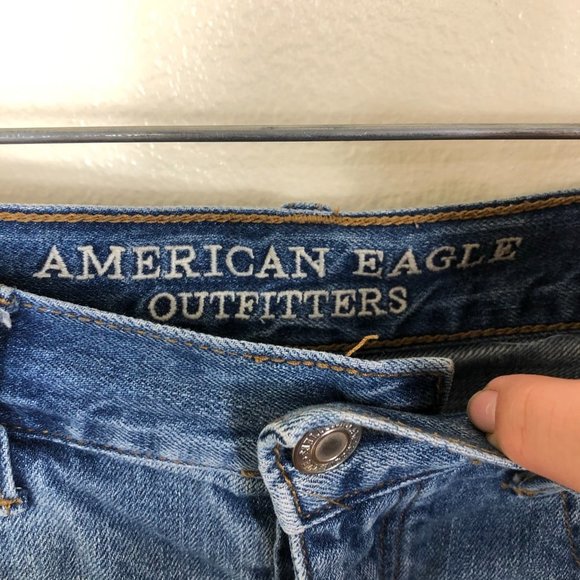 AMERICAN EAGLE Button Up Denim Jean Shorts Size 6 - Picture 9 of 12